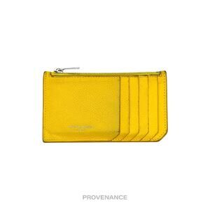 🔴 Saint Laurent Paris SLP Fragment Zip Card Wallet - Yellow